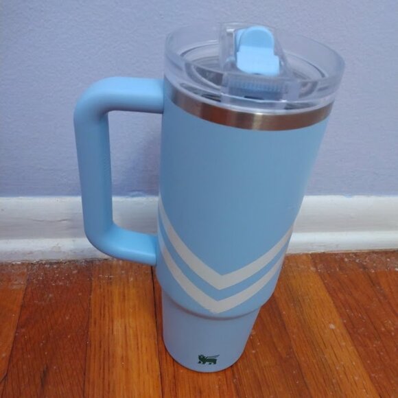 Stanley 40oz Pro Tour Quencher Tumbler Chevron Cornflower Blue Stripe Flip Straw - Picture 2 of 8